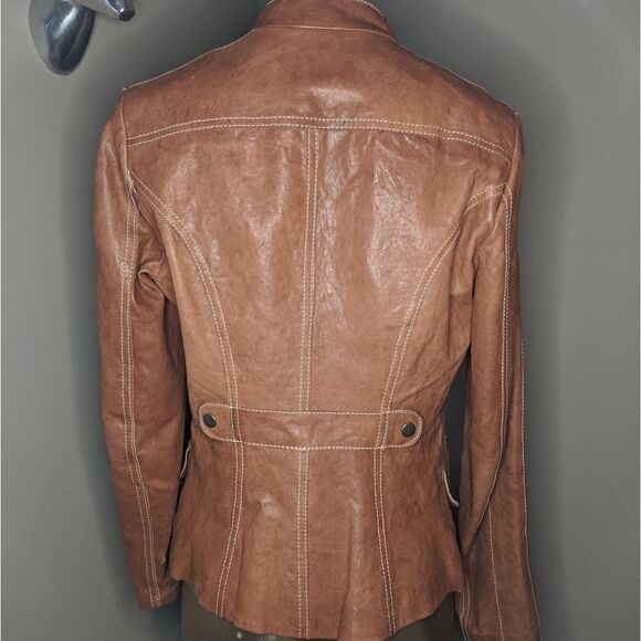 Danier Brown Leather Jacket - Picture 2 of 7